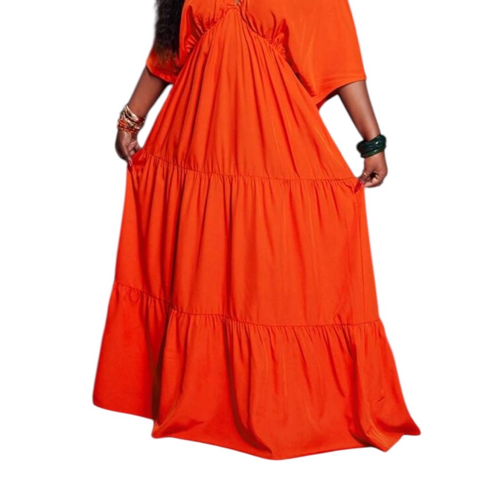 SHEIN Vibrant Orange Maxi Dress - Picture 14 of 16